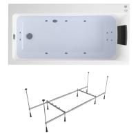 Гидромассажный комплект 4 в 1 Lavinia Boho Catani 36327H00, акриловая ванна 170x80 см (левый разворот), каркас с монтажным набором, подголовник, гидромассаж