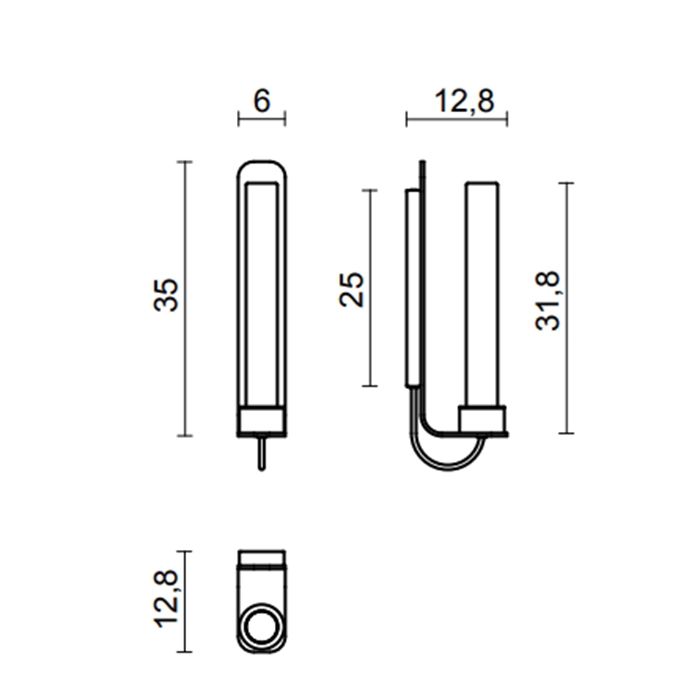 OASIS FLUTE UP Светильник настенный 60х128х350 мм., стекло Rhombus, фурнитура хром