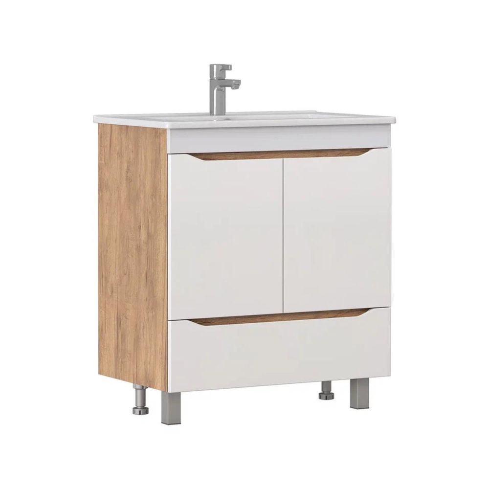 Тумба под раковину напольная VIGO Grani tn.GRI.OSK.75.2D.1Y дуб золотой, 75 см, артикул tn.GRI.OSK.75.2D.1Y дуб золотой