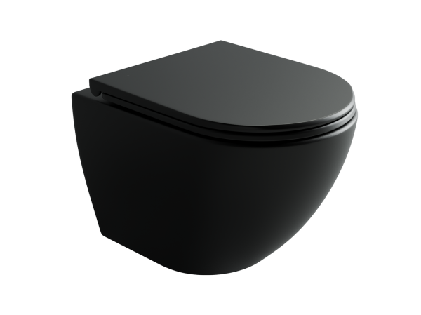 Подвесной унитаз Метрополь (Metropol) Торнадо безоободковый черный матовый