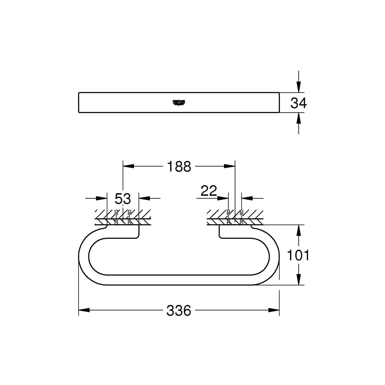 Ручка для ванной GROHE Selection, 300 мм, хром (41064000) Ручка для ванной GROHE Selection, 300 мм, хром (41064000)