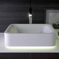 KNIEF Shine Раковина накладная  50х40х15 см без перелива, без отв под смеситель  с LED подсветкой , цвет белый матовый KNIEF Shine Раковина накладная  50х40х15 см без перелива, без отв под смеситель  с LED подсветкой , цвет белый матовый