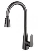 Смеситель для кухни с выдвижным изливом WONZON & WOGHAND, Темный графит (WW-121E201B-BGG)
