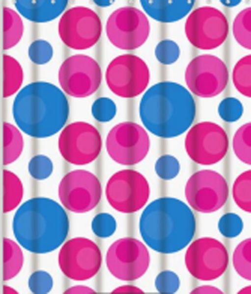 Штора для ванной FASHUN A8802, красный/синий