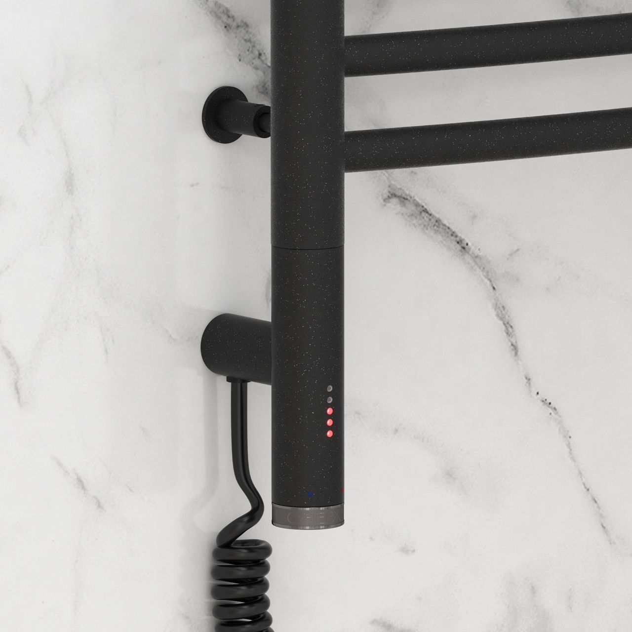 Полотенцесушитель, Сунержа, Богема 3.0, электрический, ширина, мм-532, глубина, мм-103, высота, мм-1200, подключение-слева, электрокомплект-ТЭН, мощность, Вт-300, материал-нержавеющая сталь, цвет-тёмный титан муар