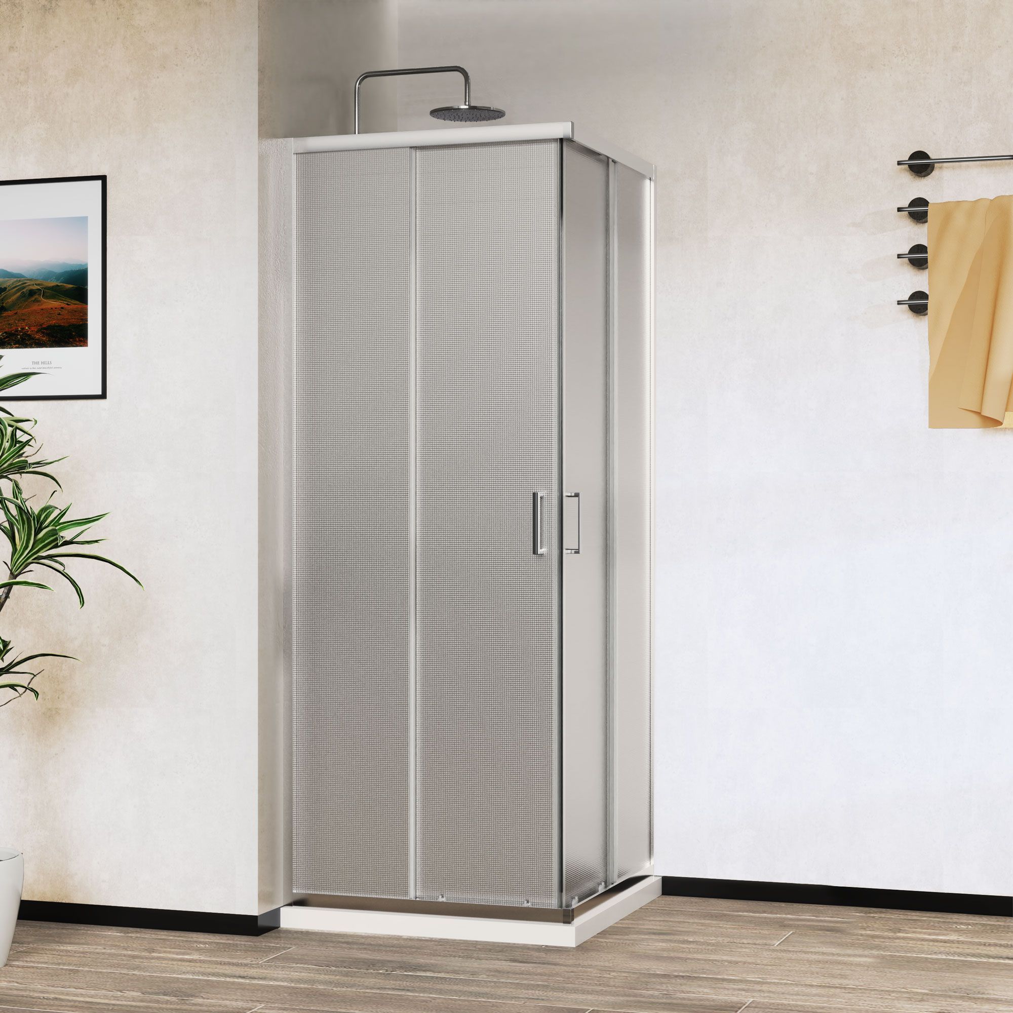 Душевые уголки Vincea Душевой уголок City VSS-5CT900MT, 900*900, хром, стекло текстурное,