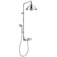 AX Showers/Front Душевая стойка с термостатом, верхним душем Ø279мм, 2jet, шлангом и ручным душем, цвет: хром AX Showers/Front Душевая стойка с термостатом, верхним душем Ø279мм, 2jet, шлангом и ручным душем, цвет: хром