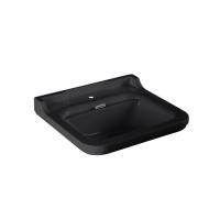 Kerasan Waldorf Раковина керамическая 60х55см, c 1 отверстием под смеситель, цвет: черный, заглушка хром