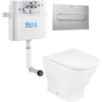 Комплект унитаза Roca The Gap 893109000 с бачком In Wall и кнопкой смыва In Wall PL1 с сиденьем Микролифт и клавишей смыва Хром