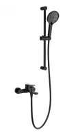 Смеситель для ванны с душевым гарнитуром WONZON & WOGHAND, Черный матовый (WW-C2036-MB)