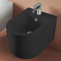 Биде, Artceram, Monet, тип установки-подвесной, ширина, мм-360, глубина, мм-520, форма чаши-овальная, отверстия для смесителя-1, материал-керамика, крепёж-в комплекте, цвет-черный матовый