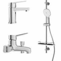 Комплект смесителей Dorff Prime D4085000 Хром Белый Комплект смесителей Dorff Prime D4085000 Хром Белый