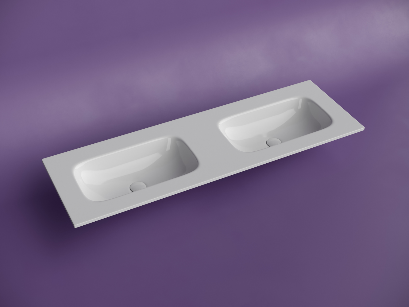 Раковина накладная мебельная Ceramicanova Грация (Grace) прямоугольная 1410x457x137 с двумя чашами без отверстий под смеситель цвет белый CN7022wx, артикул CN7022wx