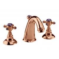 Nicolazzi Le Pietre Смеситель для раковины на 3 отверстия, излив: 140мм, цвет: Rose Gold