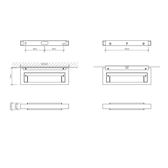 Decor Walther Slim 1-20 Светильник на зеркало 20x7x2см, 1x R7S 118 mm max. 100W, цвет: никель сатинированный ЗАКАЗ ПО ЗАПРОСУ