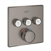 Термостат для встраиваемого монтажа на 3 выхода GROHE Grohtherm SmartControl, темный графит матовый (29126AL0) Термостат для встраиваемого монтажа на 3 выхода GROHE Grohtherm SmartControl, темный графит матовый (29126AL0)