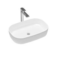 Комплект 2 в 1 Lavinia Boho Bathroom Sink Slim 21510077, накладная фарфоровая раковина 54 см, смеситель