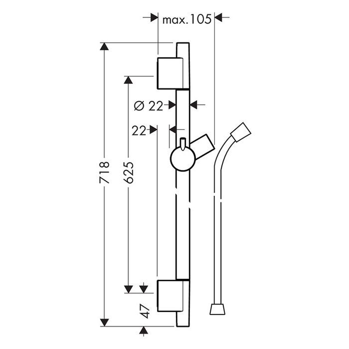 Штанга для душа, Hansgrohe, Unica, S Puro, длина штанги, мм-650, держатель ручного душа-есть, шланг-есть, длина шланга, мм-1600, цвет-хром, держатель с функцией фиксации, держатель с плавной регулировкой, регулировка угла наклона в соответствии с растром, Штанга для душа, Hansgrohe, Unica, S Puro, длина штанги, мм-650, держатель ручного душа-есть, шланг-есть, длина шланга, мм-1600, цвет-хром, держатель с функцией фиксации, держатель с плавной регулировкой, регулировка угла наклона в соответствии с растром,