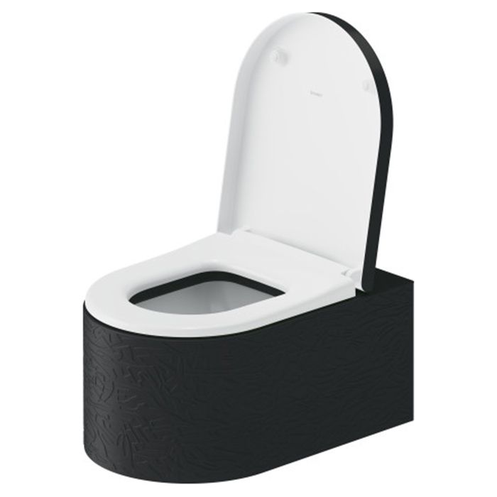 Duravit  Millio Унитаз подвесной  декор &quot;Pattern&quot;  370х570 мм, крепление в компл.,цвет темно-серый матовый