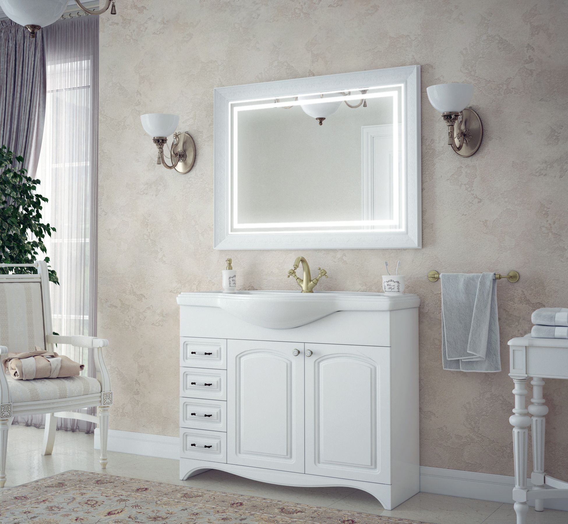 Зеркало LED "Классика 1050*800", сенсор Зеркало LED "Классика 1050*800", сенсор