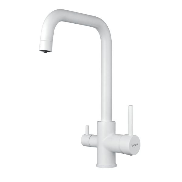 Смеситель для кухни с подключением фильтра Shevanik S228C, белый