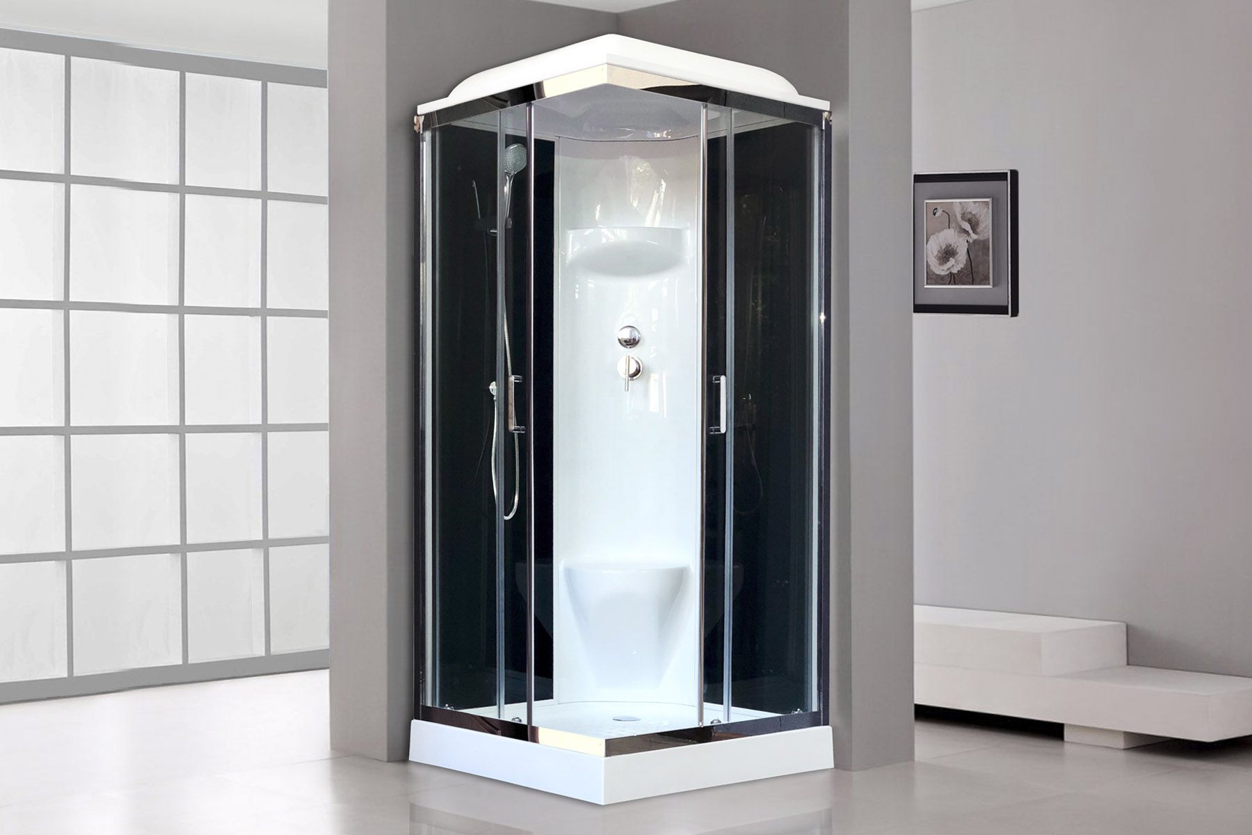 Душевая кабина Royal Bath RB 90HP6-BT-CH (черное/прозрачное) Душевая кабина Royal Bath RB 90HP6-BT-CH (черное/прозрачное)