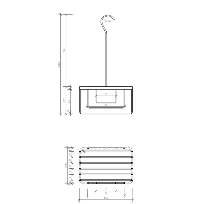 Decor Walther DW 226 Корзина универсальная 18.5x12.5x35см для душа, подвесная, цвет: Nero opaco