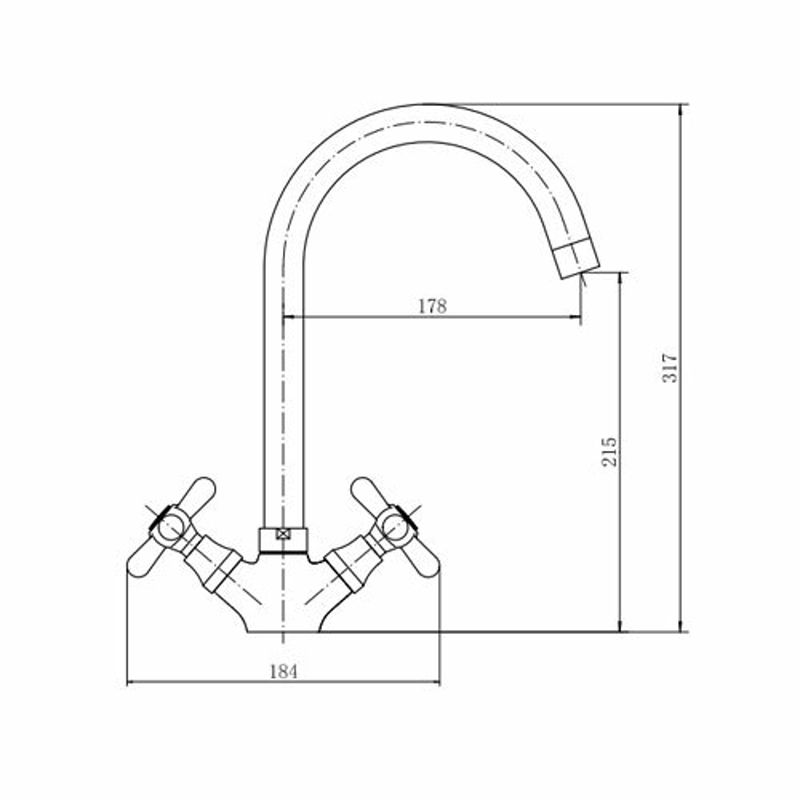 Смеситель для кухни FASHUN A4025, хром