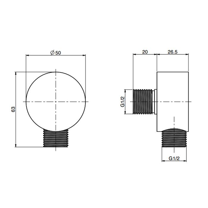 FIMA|Carlo Frattini Spillo Steel Подвод воды 1/2”, цвет INOX FIMA|Carlo Frattini Spillo Steel Подвод воды 1/2”, цвет INOX