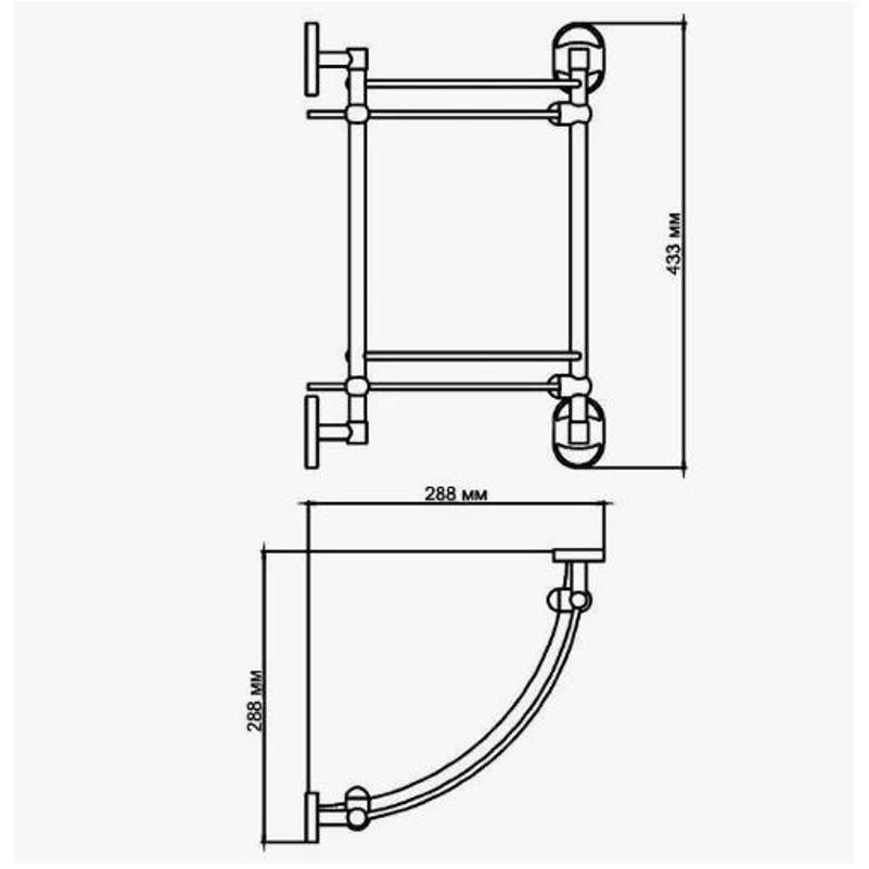 Полка стеклянная угловая D-Lin D262700, хром