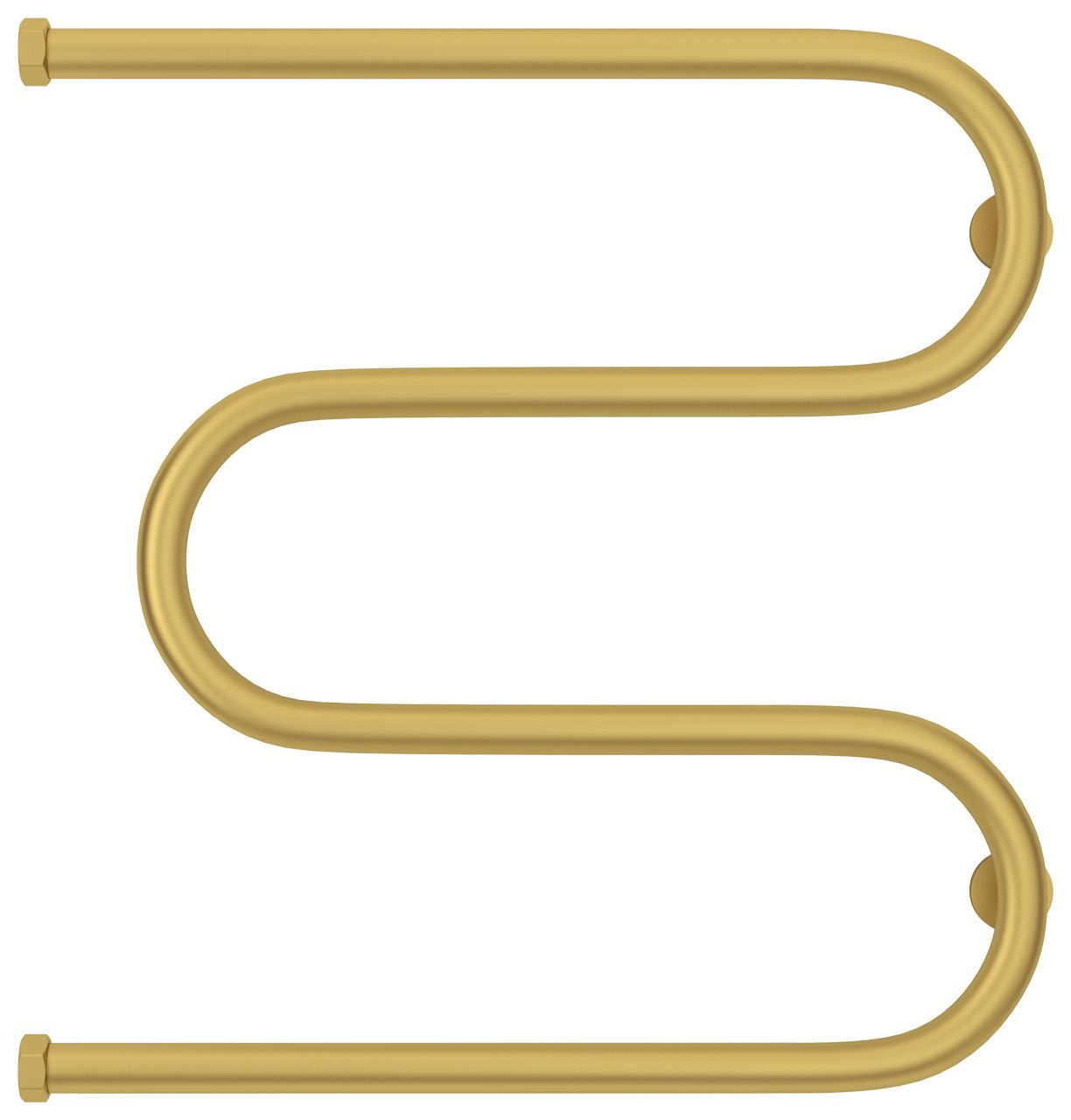 Полотенцесушитель водяной "М-обр.+" 600х600 Н. Г. 1" (Матовое ЗОЛОТО)