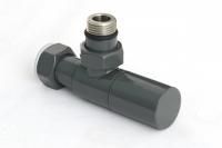 Вентиль, Сунержа, G 1/2" НР х G 3/4" НГ, угловой, цилиндр, материал-нержавеющая сталь, цвет-RAL 7043 Транспортный серый B