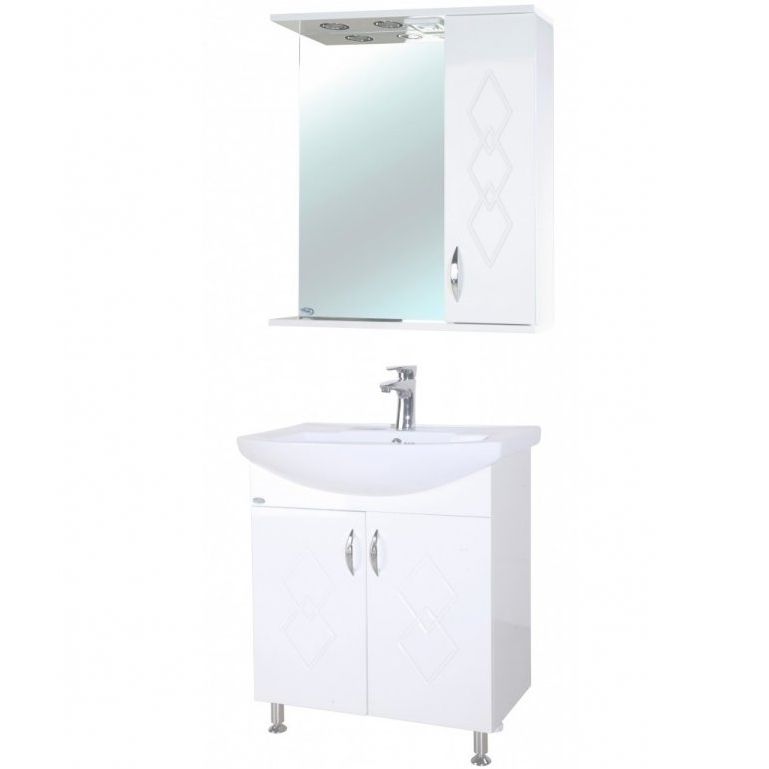 Зеркало со шкафом Bellezza Элеганс 65 R 4618610521011 с подсветкой Белое