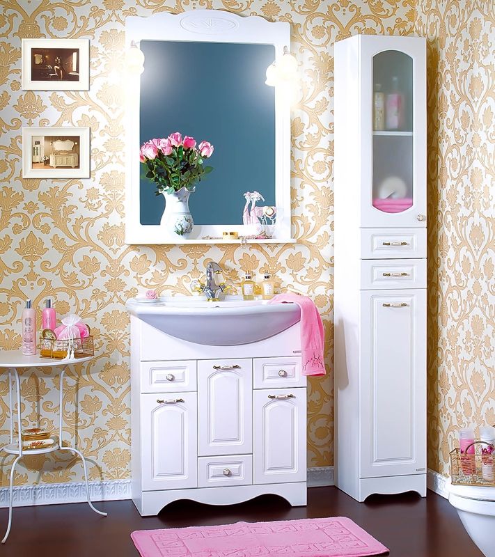 Зеркало Бриклаер Анна Лаура 75 с подсветкой Белое