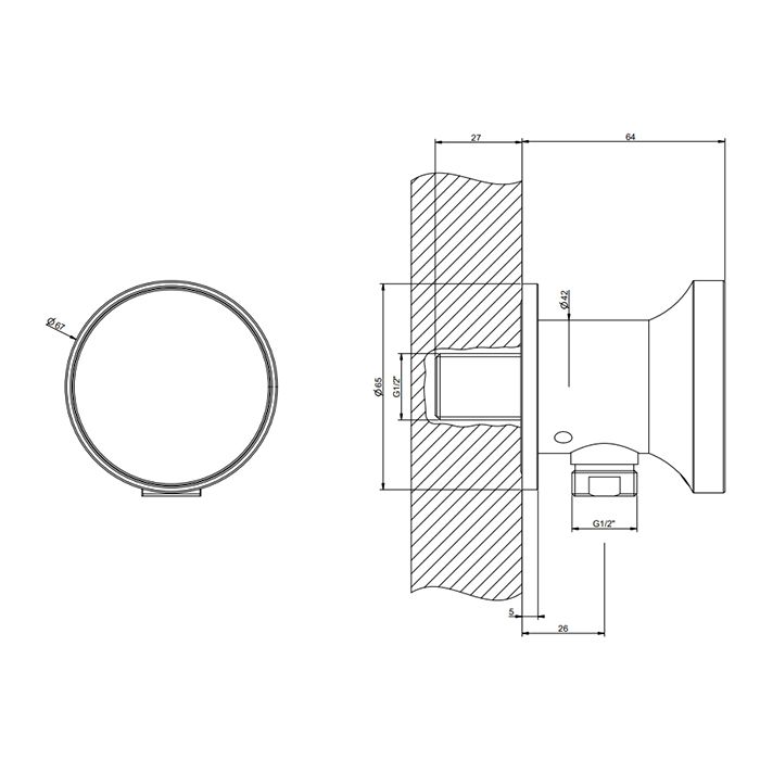 GESSI ORIGINI Шланговое подсоединение, цвет Brushed Brass PVD