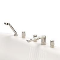 THG CORVAIR Смеситель на борт ванны на 5 отверстий, двойной, с ручным душем, цвет хром