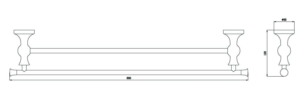 Держатель для полотенец Rush Crete CR35532 двойной Бронза, артикул CR35532