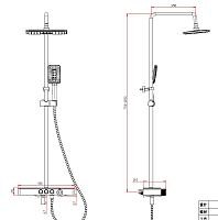 Душевая система Savol SK-H3245A, хром, артикул SK-H3245A