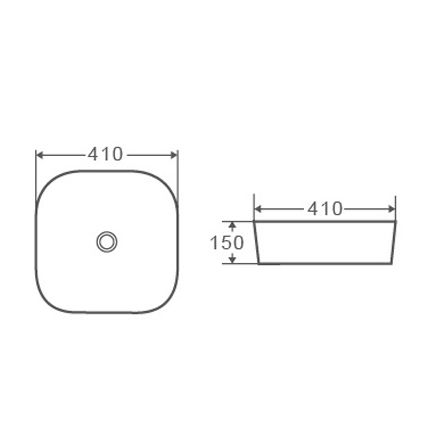 Раковина накладная DK Venice, 410*410*150мм, белый (DT1020616), артикул DT1020616