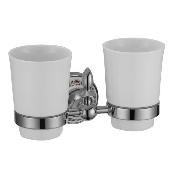Стакан для ванной комнаты двойной Savol S-06868A, хром