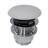 Донный клапан, Globo, для раковин, механический Push-Open, материал крышки-керамика, цвет крышки-белый