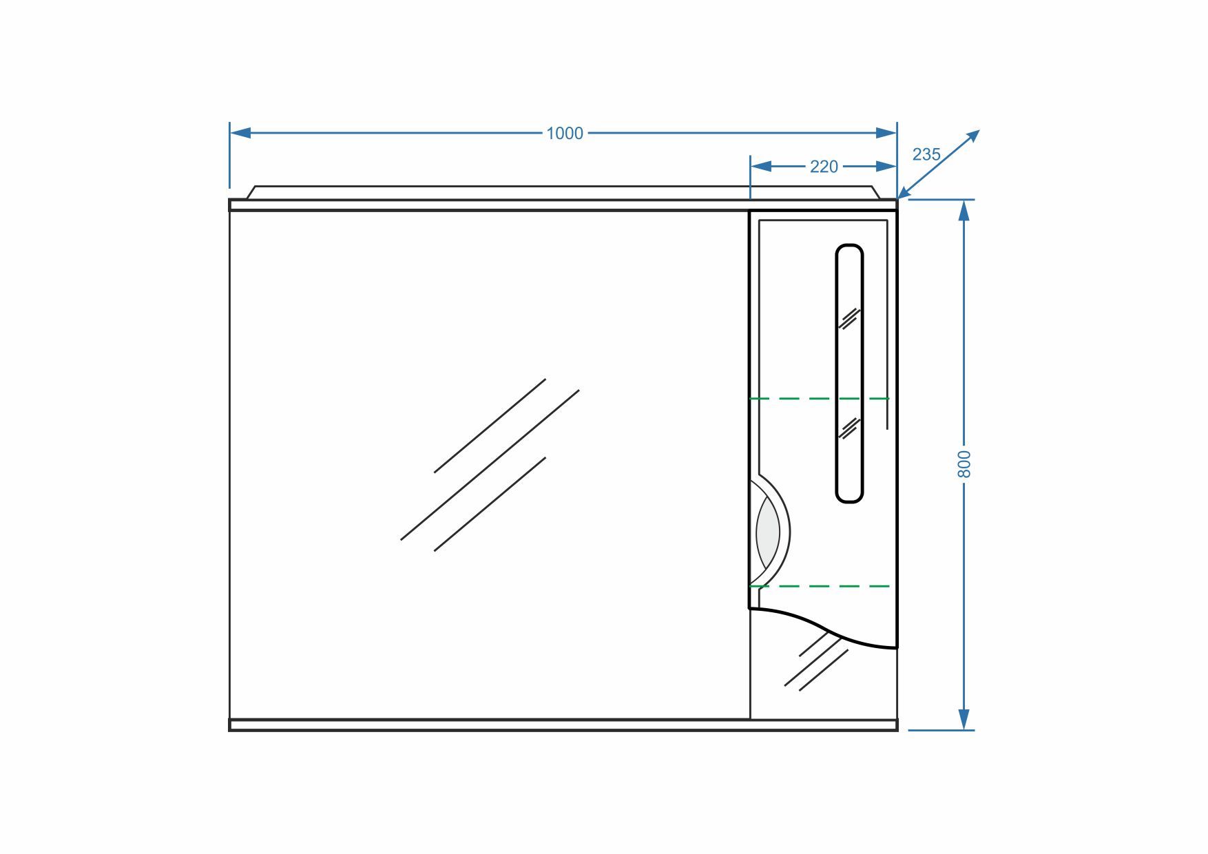 Зеркало-шкаф "Сильва 100/С"