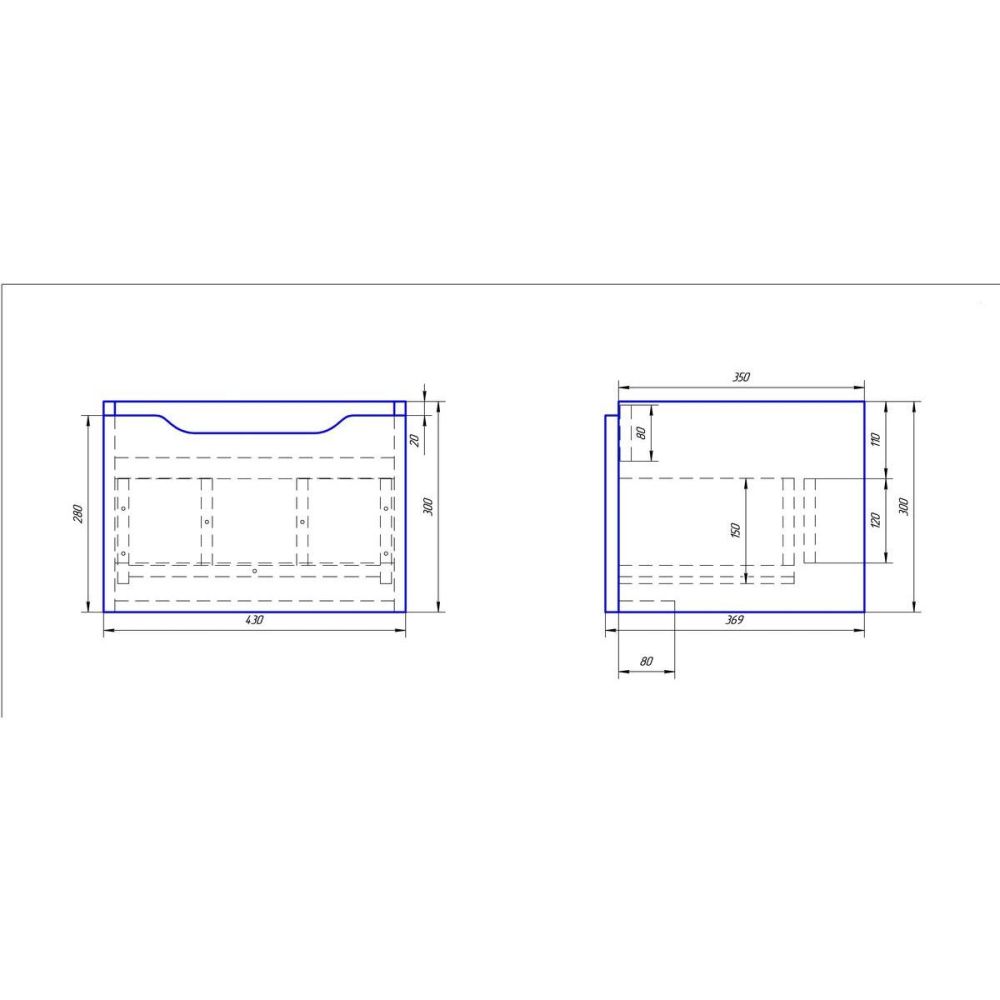 Тумба с раковиной подвесная Dreja Tiny 50 см, белый, артикул 99-1901-com