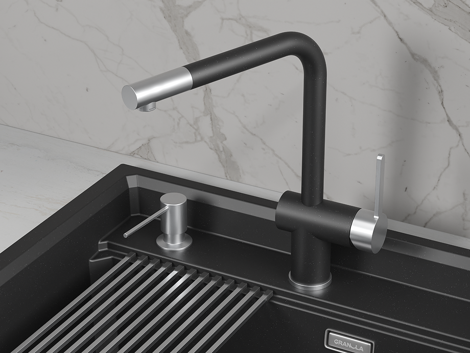 Смеситель для кухни GRANULA (5017, ШВАРЦ), артикул 5017, ШВАРЦ