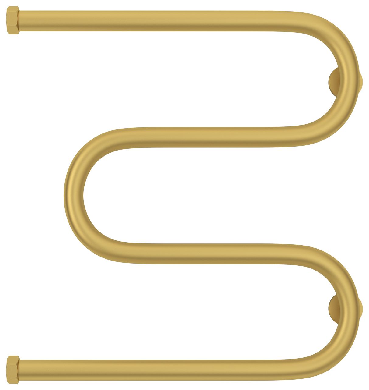 Полотенцесушитель водяной "М-обр.+" 500х500 Н. Г. 1" (Матовое ЗОЛОТО)