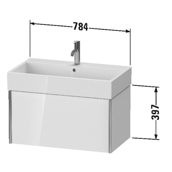 Duravit Vero Air Раковина 80cm, с переливом, с площадкой,с 1 отв. под смеситель, Цвет белый, артикул 2350800000