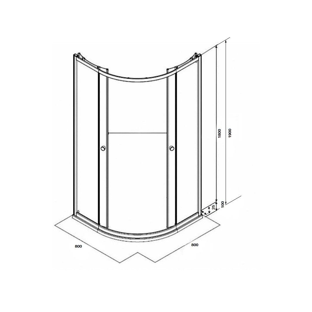 Уголок ZF81 душевой PARLY с поддоном