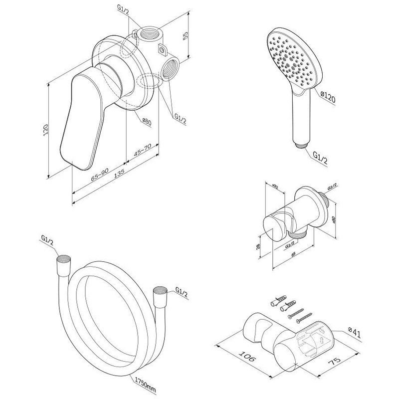 Смеситель для душа AM.PM X-Joy FB85A2H020 Хром