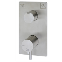 HUBER Lynox Встраиваемый термостатический смеситель для душа с переключателем на 2 выхода, нержавеющая сталь