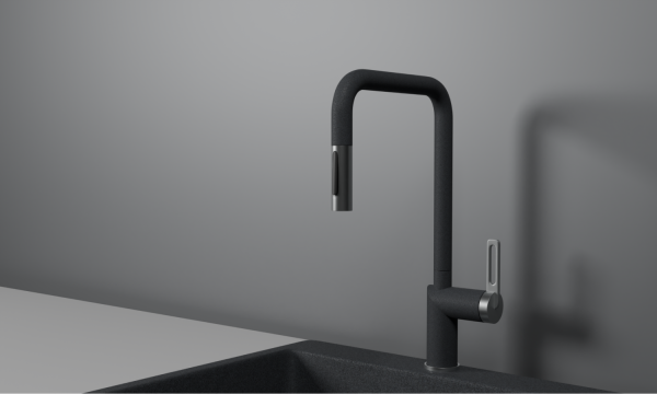 Смеситель для кухни GRANULA с выдвижным изливом (8173, ГРАФИТ)